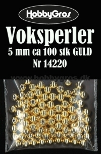 Billede: Voksperler 5 mm ca. 100 stk GULD
