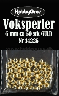 Billede: Voksperler 6 mm ca. 50 stk GULD