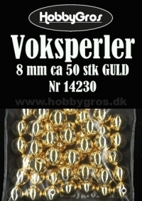 Billede: Voksperler 8mm ca. 50 stk GULD