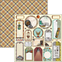 Billede: Ciao Bella Scrapbooking Sheets CBSS114, 1 dobbeltsidet ark, Hipster, 30,5x30,5cm