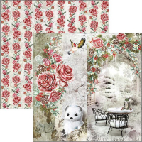 Billede: Ciao Bella Scrapbooking Sheets CBSS132, Frozen Roses, 1 dobbeltsidet ark, 30,5x30,5cm