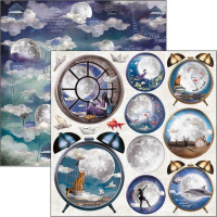 Billede: Ciao Bella Scrapbooking Sheets CBSS133, Moon & Me, 1 dobbeltsidet ark - 30,5x30,5cm