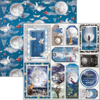 Billede: Ciao Bella Scrapbooking Sheets CBSS135, Moon & Me, 1 dobbeltsidet ark - 30,5x30,5cm