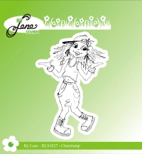 Billede: BY LENE STEMPEL “Girl-3” BLS1027, 5,2x7,8cm, førpris kr. 32,00, nupris