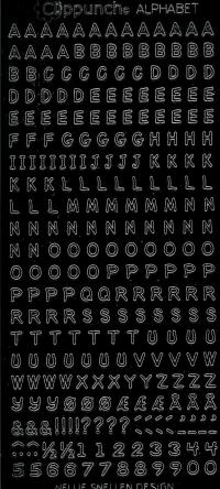 Billede: clippunch alfabet sort stickers