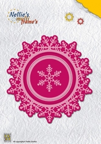 Billede: skæreskabelon NELLIE SNELLEN MULTIFRAME “Christmas wreath: Snowflake ” MFD109, 110x113mm, førpris kr. 104,- nupris 