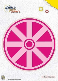 Billede: skæreskabelon kalejdoskop hjul, NELLIE SNELLEN MULTIFRAME “Kaleidoscope wheel” MFD117, 125x125mm, se videoen på https://youtu.be/qShvpZZytDI