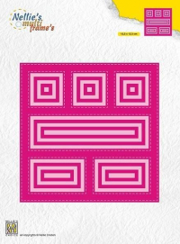 Billede: skæreskabelon firkantet ramme med 6 udskæringer, NELLIE SNELLEN MULTIFRAME “Block die - square” MFD126, 123x123mm