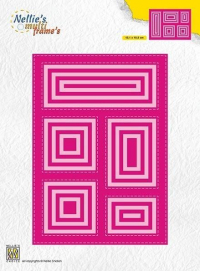 Billede: skæreskabelon rektangulær ramme med 5 udskæringer, NELLIE SNELLEN MULTIFRAME “Block die - rectangle” MFD127, 
151x108mm 