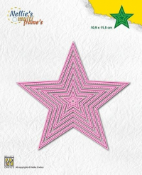 Billede: skæreskabelon stjerner med stitch, NELLIE SNELLEN MULTIFRAME “Stitched 5-point Star