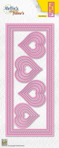 Billede: skæreskabelon slimcard (M65), NELLIE SNELLEN MULTIFRAME “Slim Lines - Hearts