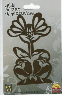 Billede: art nouveau 2152 blomst 3, metalskabelon
