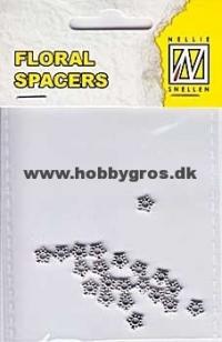 Billede: nellie snellens floral spacers 20 stk. sølv, FLP-SP 001