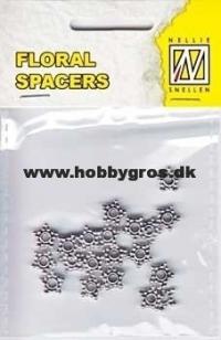 Billede: nellie snellens floral spacers 20 stk. sølv, FLP-SP 003