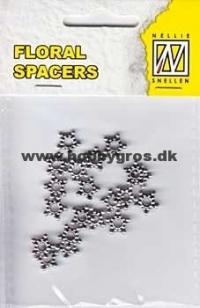 Billede: nellie snellens floral spacers 20 stk. sølv, FLP_SP 004