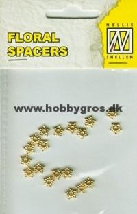 Billede: nellie snellens floral spacers 20 stk. guld, FLP-SP 007
