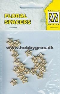 Billede: nellie snellens floral spacers 20 stk. guld, FLP-SP 009