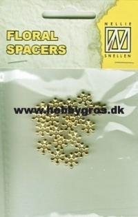 Billede: nellie snellens floral spacers 20 stk. guld, FLP-SP 012