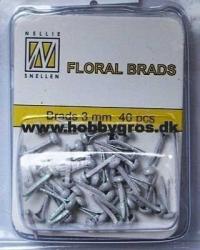 Billede: nellie snellens glitter brads, ca. 40 stk. white, gb002