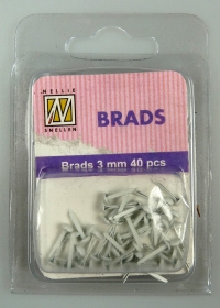 Billede: Nellie Snellen Brads 3mm 40 stk  hvid, FLP-BR-01