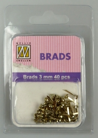 Billede: Nellie Snellen Brads 3mm 40 stk  guld, FLP-BR-02