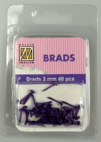 Billede: Nellie Snellen Brads 3mm 40 stk lilla, FLP-BR-09