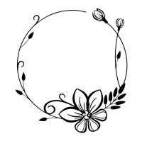 Billede: Nellie Snellen Embossingfolder EFE023, rund blomsterramme, 130x130mm