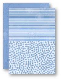 Billede: 1 ark dobbeltsidet basispapir NEVA015, Blue-Flowers, nellie snellen