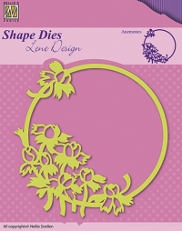 Billede: skære/prægeskabelon NS Lene Design Shape Die, ramme med anomoner SDL015, nellie snellen, førpris kr. 72,00, nupris