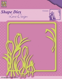 Billede: skære/prægeskabelon NS Lene Design Shape Die, ramme med med krokus, SDL016, nellie snellen, førpris kr. 80,00, nupris