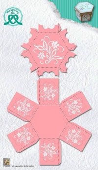 Billede: skære/prægeskabelon hexagon box med låg, NS WRAPPING DIES GIFT BOX “Hexagonal Box” WPD006, 40x60mm