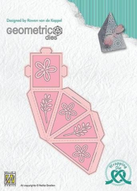 Billede: skære/prægeskabelon lille pyramideæske, Nellie Snellen Wrapping Dies 