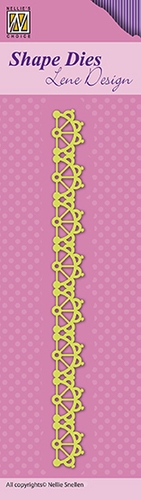Billede: skæreskabelon kant, NS LENE DESIGN SHAPE DIE SDL041, 140x13mm, førpris kr. 30,00, nupris