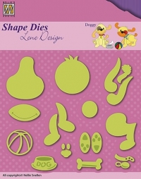 Billede: skære/prægeskabelon hunde, NS LENE DESIGN SHAPE DIE SDL047, førpris kr. 66,00, nupris