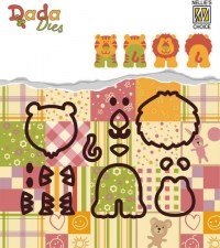 Billede: skæreskabelon tiger og løve, NELLIE SNELLEN DADA Animals DIES “Tiger & Lion” DDD008, førpris kr. 64,- nupris