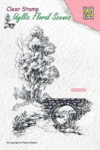 Billede: Nellie Snellen Clearstamps “scene-with stream and bridge” IFS011, førpris kr. 34,- nupris