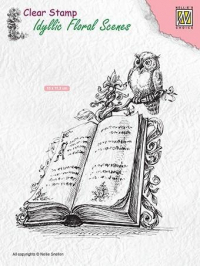 Billede: Nellie Snellen Clearstamps, Book with owl, IFS013, 110x100mm, førpris kr. 28,- nupris