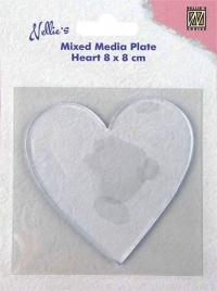 Billede: NELLIE SNELLEN MIXED MEDIA PLATE NMMP006, hjerte, 80x80mm