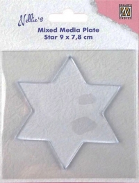 Billede: NELLIE SNELLEN MIXED MEDIA PLATE NMMP007, stjerne, 90x78mm