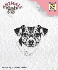Billede: NELLIE SNELLEN CLEARSTAMP ANI016, hundehoved, 41x40mm, førpris kr. 24,- nupris
