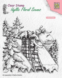 Billede: Nellie Snellen Clearstamps “Santa Claus at work” IFS018, 95x107mm, førpris kr. 40,- nupris 
