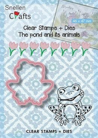 Billede: skæreskabelon og stempel frø, NS / Snellen Crafts Die & Stamp 