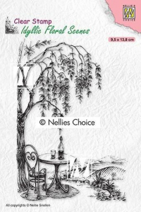 Billede: NS Clearstamp “Outside seating with tree