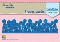 Billede: skæreskabelon løs blomsterkant, NS SHAPE DIES BLUE “Flower border” SDB082, 140x36mm