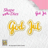Billede: skæreskabelon God Jul med skygge, NS SHAPE DIES “God Jul” SD155, 64x29mm