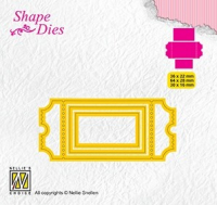 Billede: skæreskabelon billet, NS SHAPE DIES “Ticket-1” SD170, 36x22 / 64x28 & 30x16mm