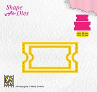 Billede: skæreskabelon billetter, NS SHAPE DIES “Ticket-2” SD171, 44x23 & 58x31mm