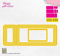 Billede: skæreskabelon billet, NS SHAPE DIES “Ticket-3” SD172, 81x68 / 87x41 / 124x47 / 44x28 / 22x41 & 16x35mm