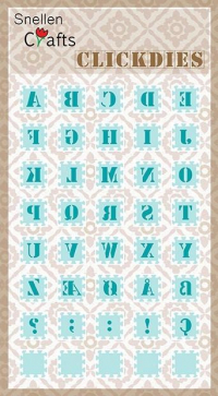 Billede: skæreskabelon alfabet store bogstaver på små brikker, der kan sættes sammen og udskæres samtidig, NS Click Dies: Alphabet 1 SCCD001, A: 15x15mm