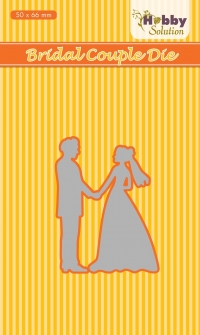 Billede: skæreskabelon lille brudepar, NS HOBBY SOLUTION DIES “Bridal Couple” HSDJ032, 50x66mm, førpris kr. 32,-, nupris